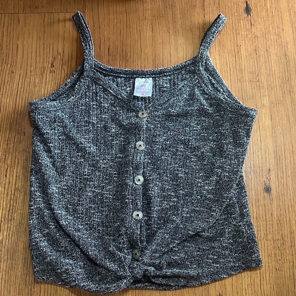 Women's Gray Button-Front Top